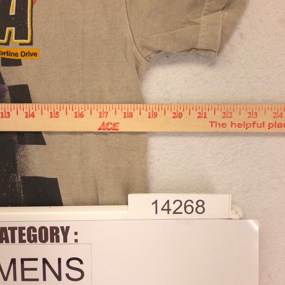 PacSun Daytona Crew Neck Short Sleeve Striped T Shirt Mens Size Small S Tan - Picture 7 of 9